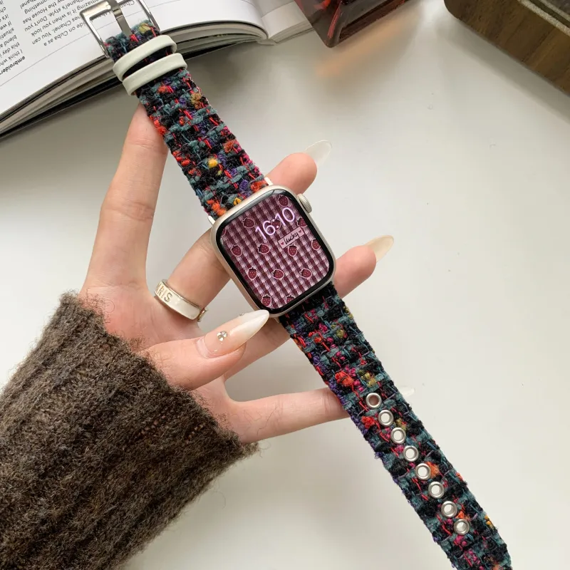 PULAISI Apple Compatibility Watch Band Plush Woolen Material-7