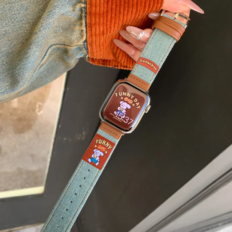 PULAISI Watch Band Apple Compatibility Genuine Leather Material-7
