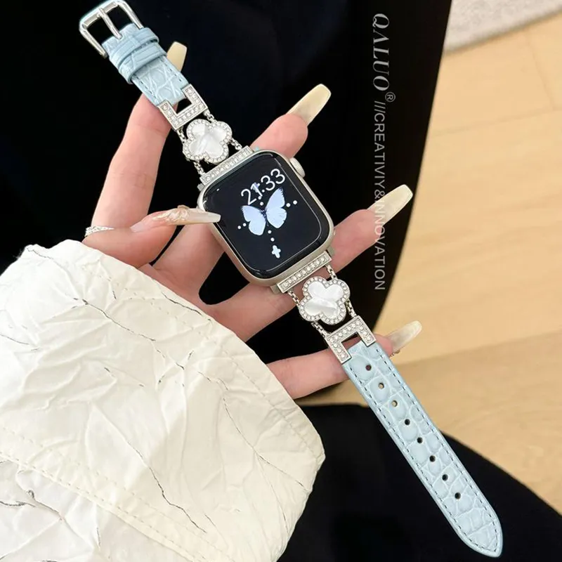PULAISI Apple Compatibility Watch Band 220mm Genuine Leather Material-7