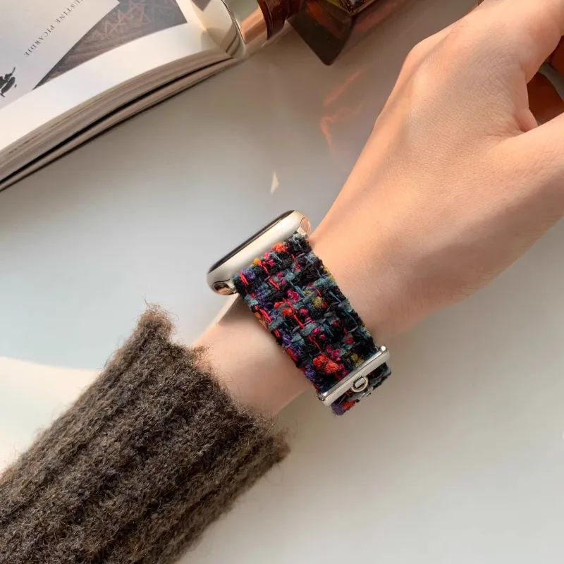 PULAISI Apple Compatibility Watch Band Plush Woolen Material-8