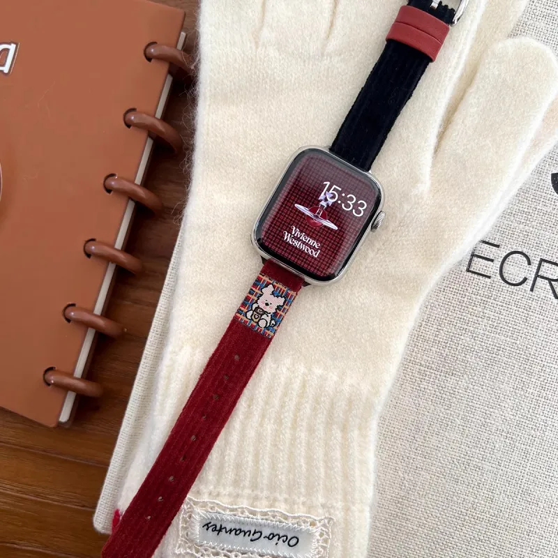 PULAISI Watch Bands Apple Compatibility 190mm Corduroy Material-6