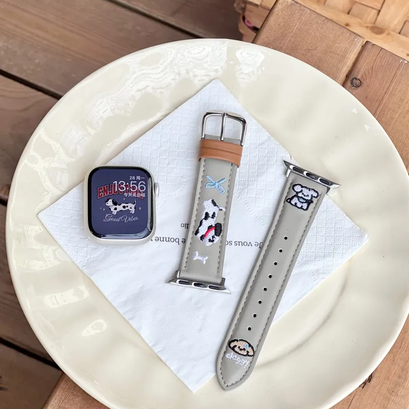 PULAISI Watch Band Apple Compatibility Genuine Leather Material-8