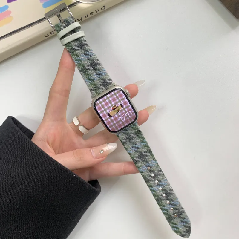 PULAISI Apple Compatibility Watch Band Plush Woolen Material-15