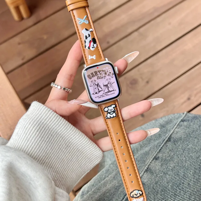 PULAISI Watch Band Apple Compatibility Genuine Leather Material-13