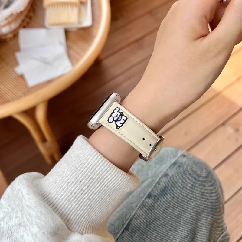 PULAISI Watch Band Apple Compatibility Genuine Leather Material-4