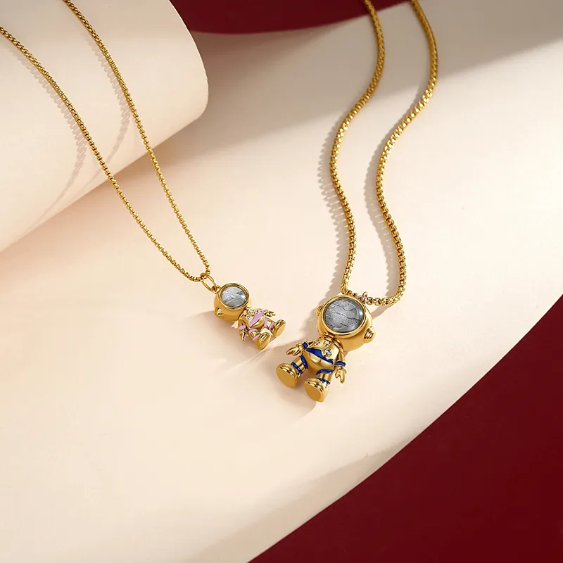 XIAOHANGJIA·TAIKONGZAOWU Brass Zircon Necklaces Unisex-6