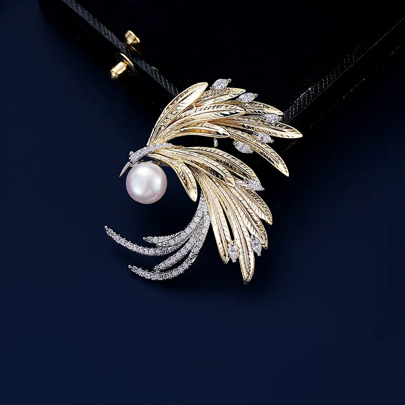 VIOLET Alloy Pearls Brooches Unisex-4