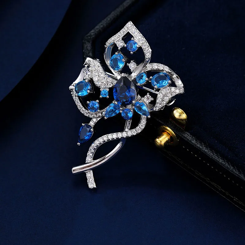 VIOLET S925 Silver Brooches Women's-3