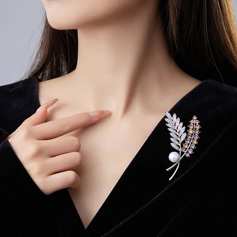 VIOLET Freshwater Pearl Brooches Women's-1