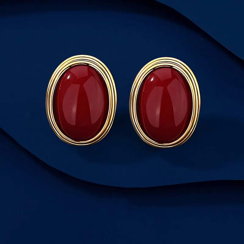 VIOLET Alloy Stud Earrings Women's-3