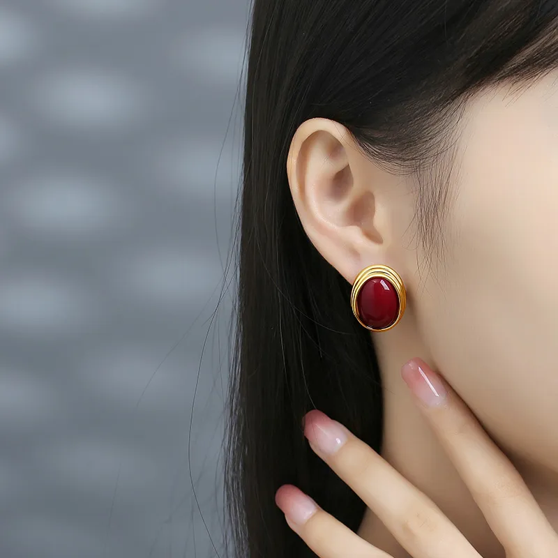 VIOLET Alloy Stud Earrings Women's-1