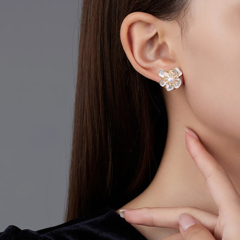VIOLET S925 Silver Stud Earrings Women's-1