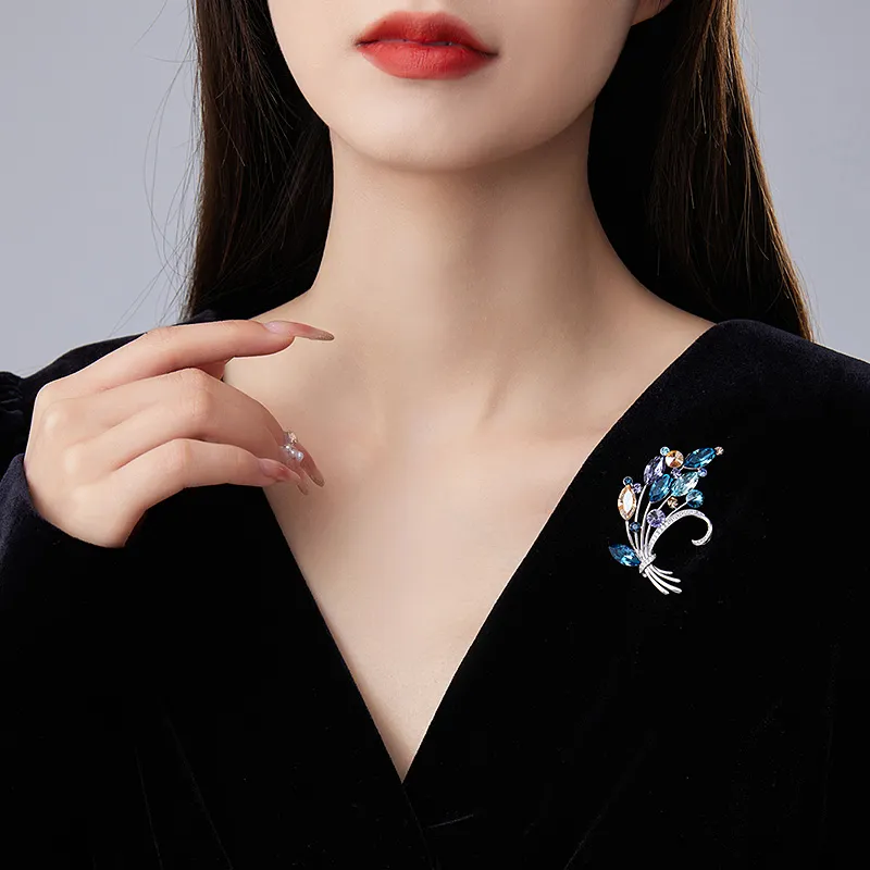 VIOLET Synthetic Cubic Zirconia Brooches Women's-1