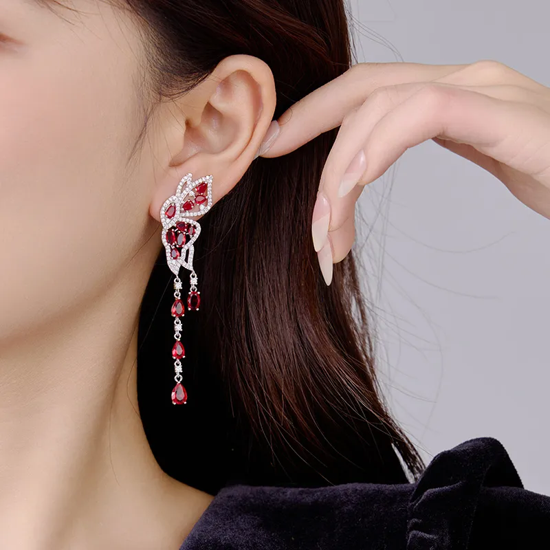 VIOLET Cubic Synthesis Of Zirconia Earrings Women's-1