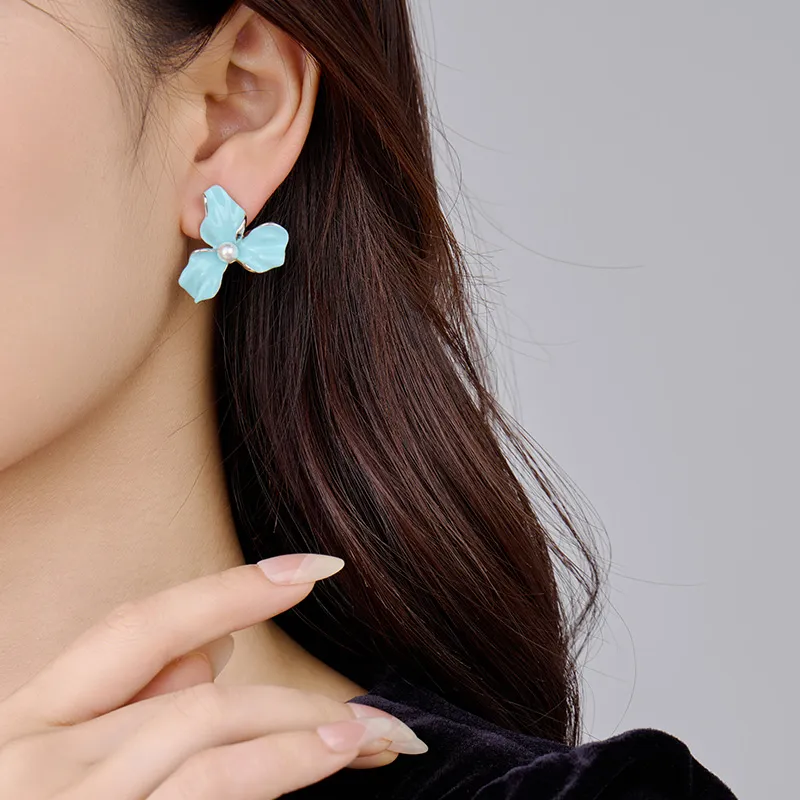 VIOLET S925 Silver Stud Earrings Women's-1