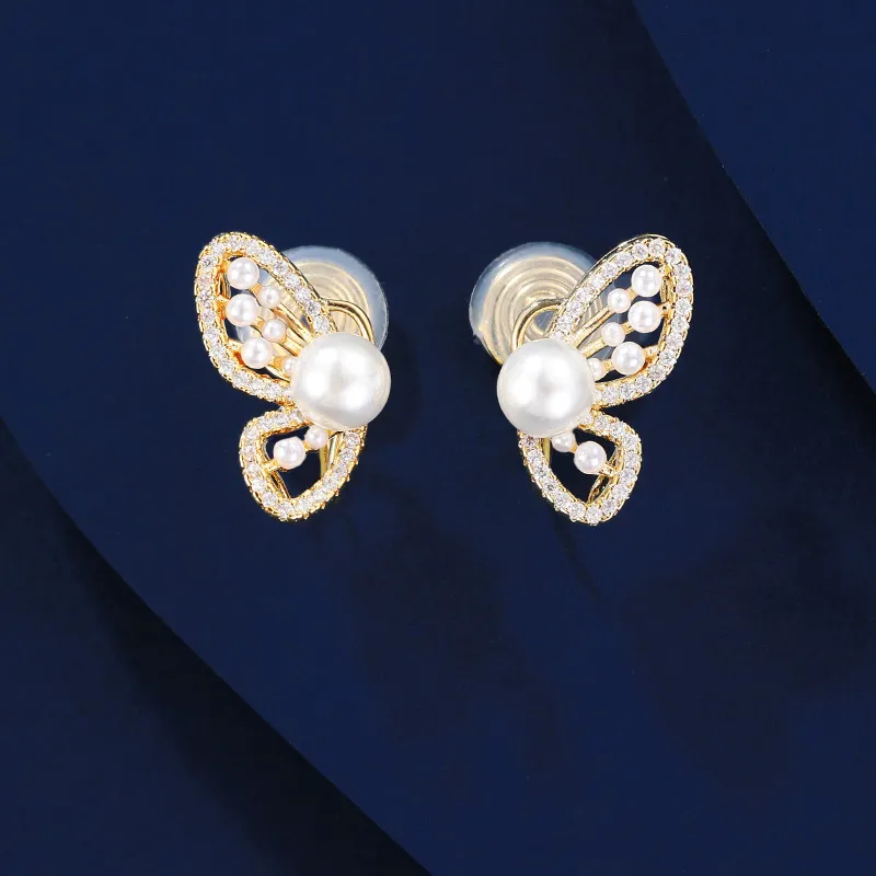 VIOLET Faux Pearl Clip On Earrings Women's-2
