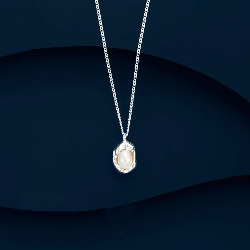 VIOLET S925 Silver Pearl Necklaces Women's-7