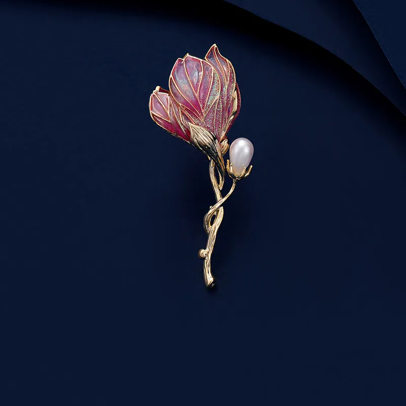 VIOLET Enamel Pearl Brooches Women's-7