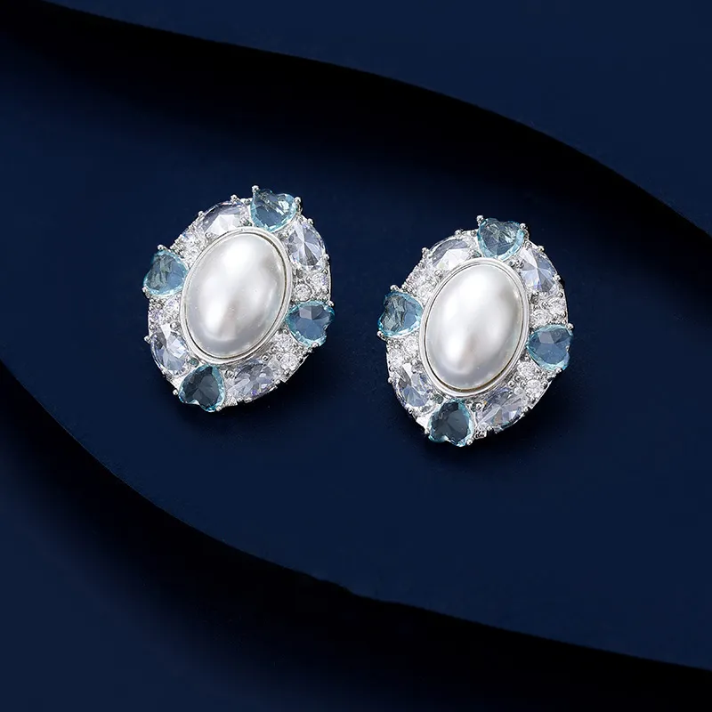 VIOLET S925 Sterling Silver Needle Stud Earrings Women's-2