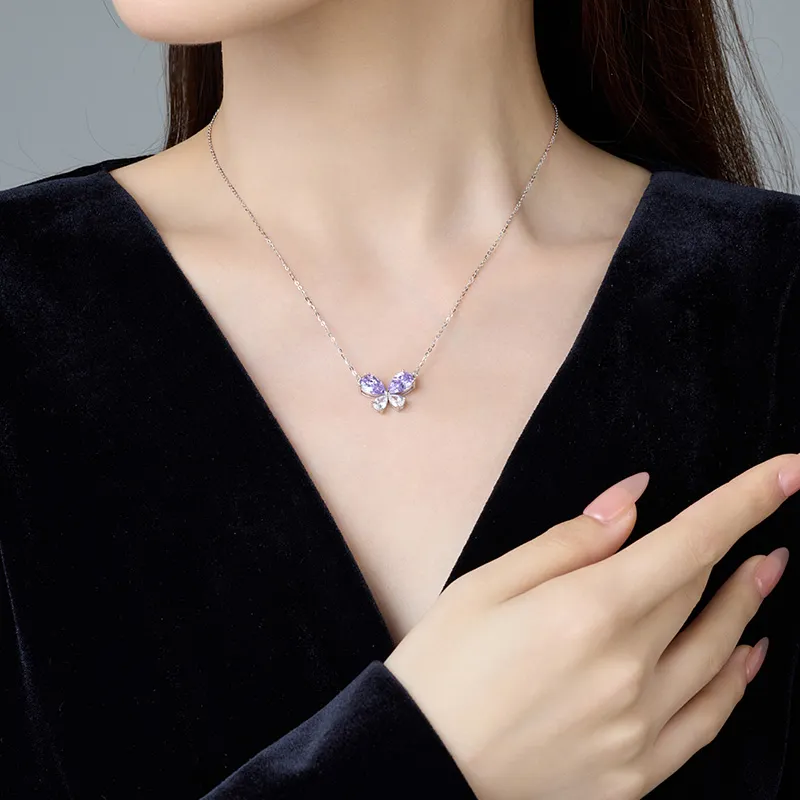 VIOLET S925 Silver Necklaces Women's-1