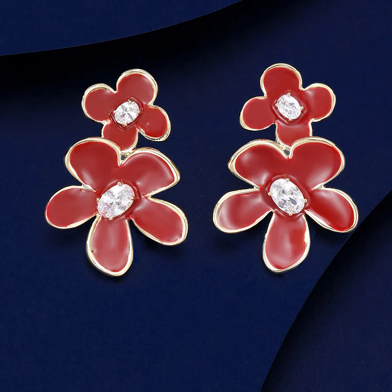 VIOLET Copper Alloy Earrings Women's-2