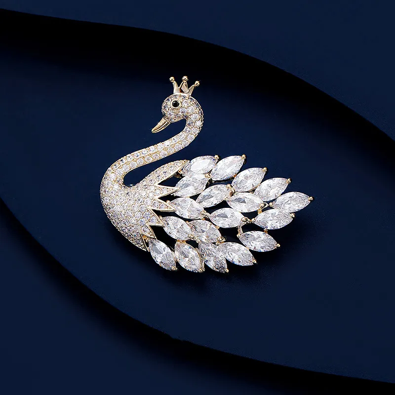 VIOLET Synthetic Cubic Zirconia Brooches Unisex-2