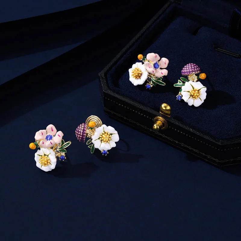 VIOLET S925 Silver Stud Earrings Women's-3