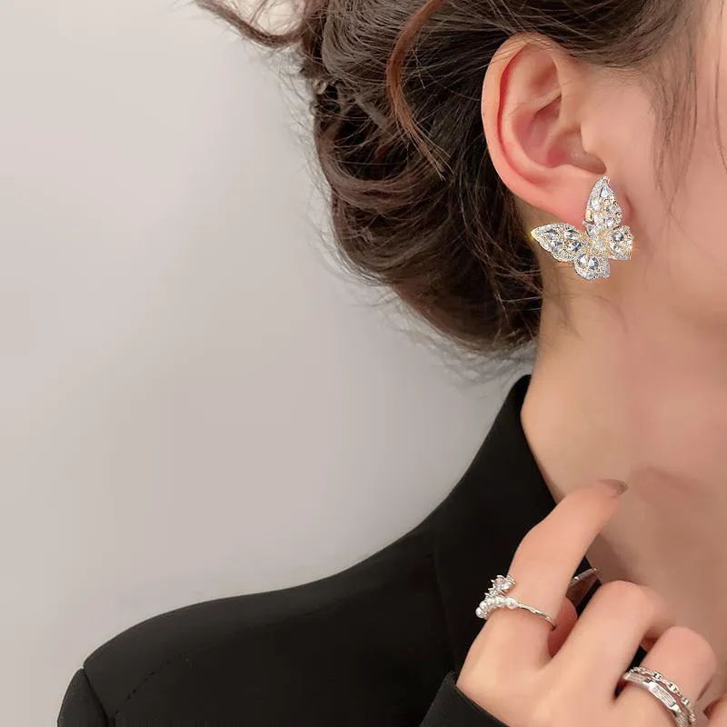 VIOLET Synthetic Cubic Zirconia Stud Earrings Women's-1