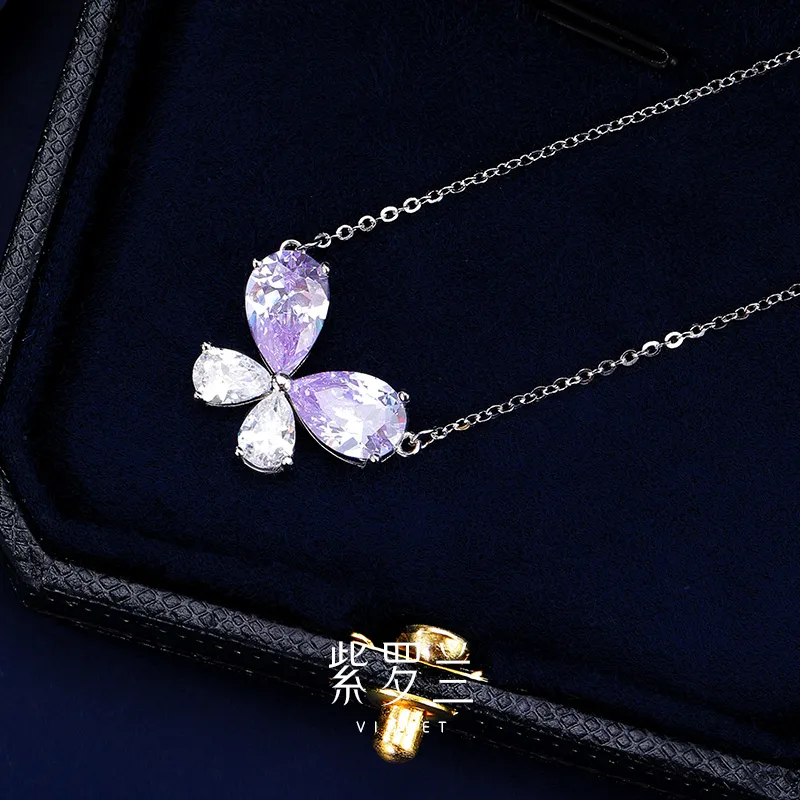 VIOLET S925 Silver Necklaces Women's-4