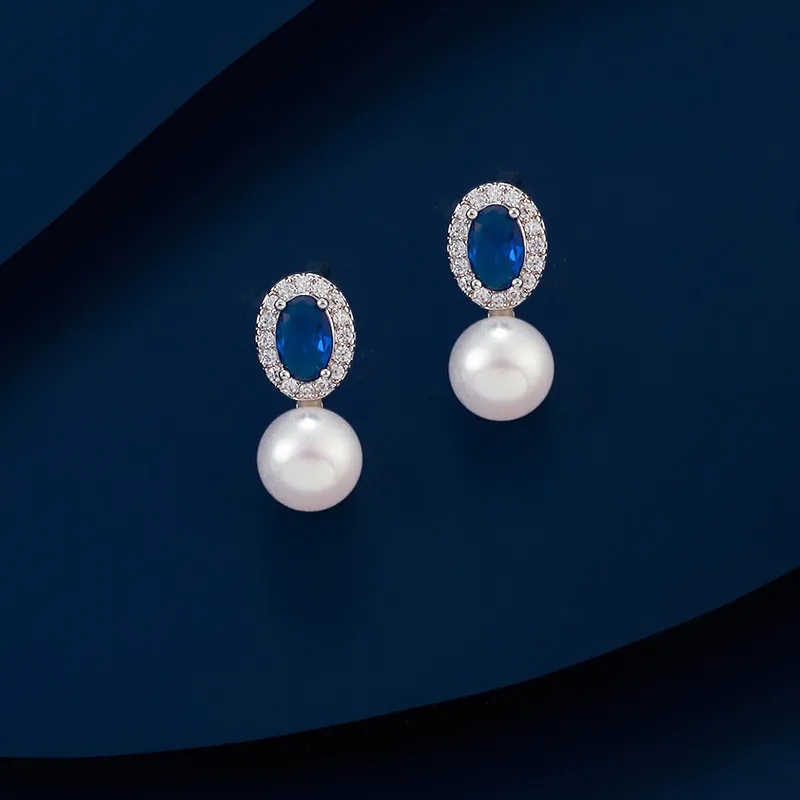 VIOLET Copper Alloy Pearl Earrings Women's-2