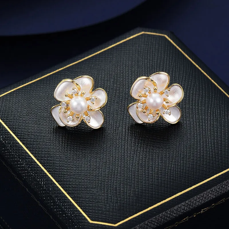 VIOLET S925 Silver Stud Earrings Women's-3