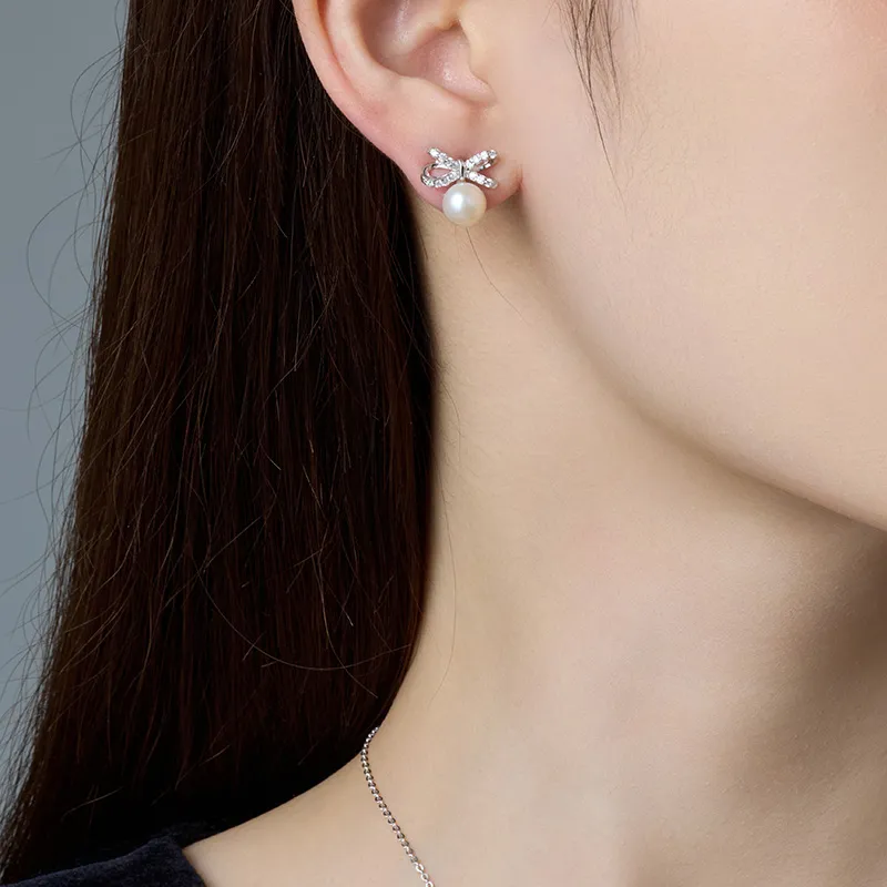 VIOLET S925 Silver Stud Earrings Women's-1