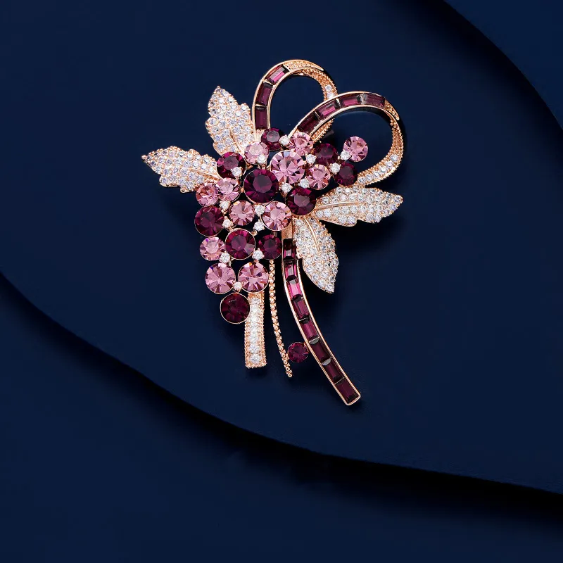 VIOLET Synthetic Cubic Zirconia Brooches Unisex-6