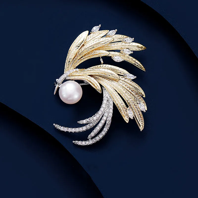 VIOLET Alloy Pearls Brooches Unisex-3