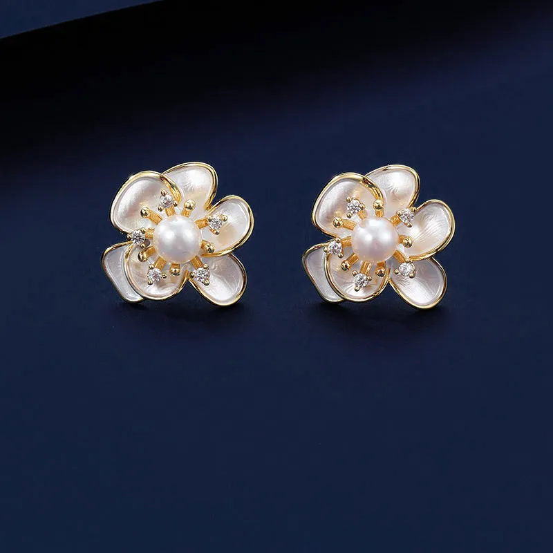 VIOLET S925 Silver Stud Earrings Women's-2