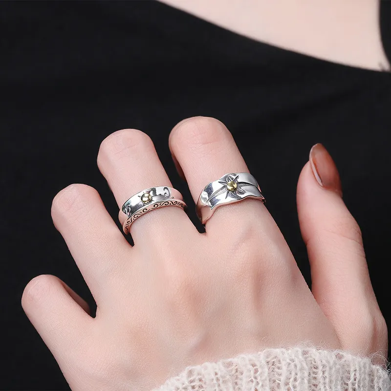 XIHUILIN S925 Sterling Silver Rings Unisex-1