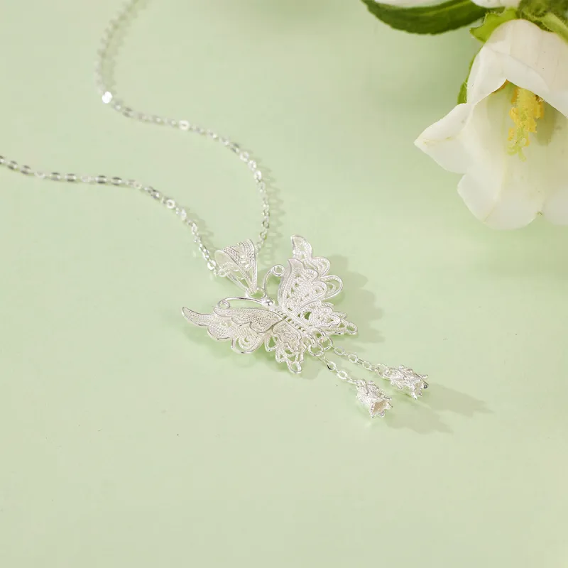 XIHUILIN Foot Silver 990 Necklaces Women's-1