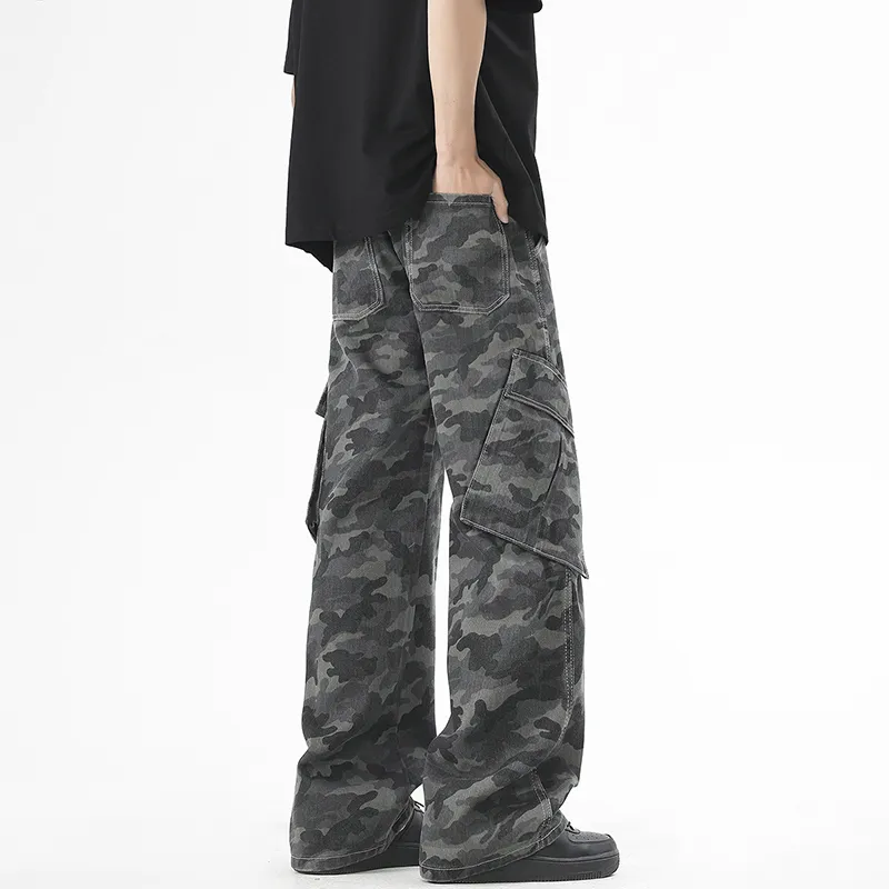 DOENU Jeans Unisex Camouflage Gray-3