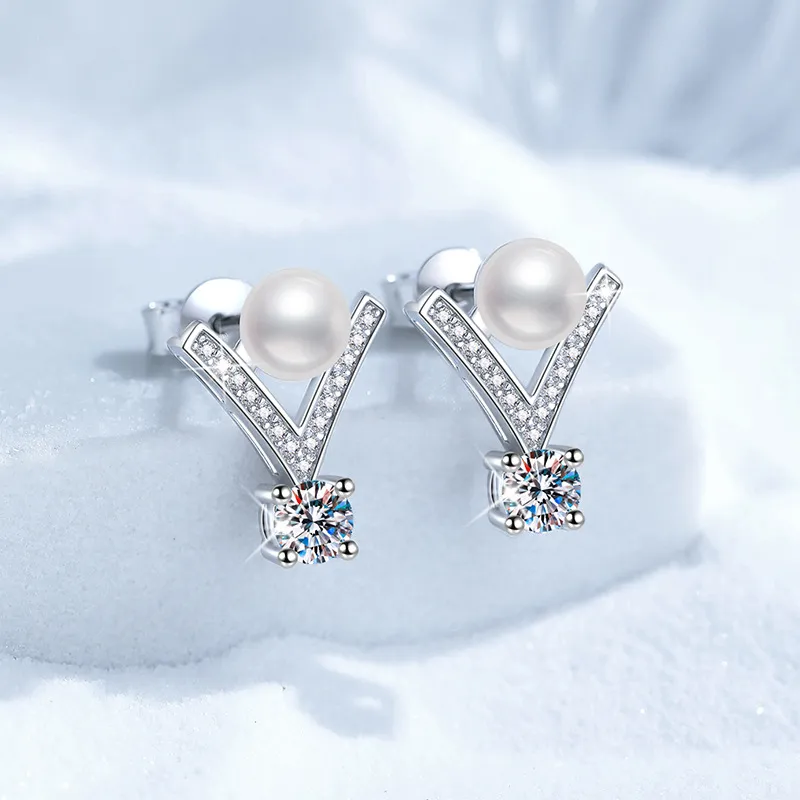 JINJI Pearl Stud Earrings Women's-2