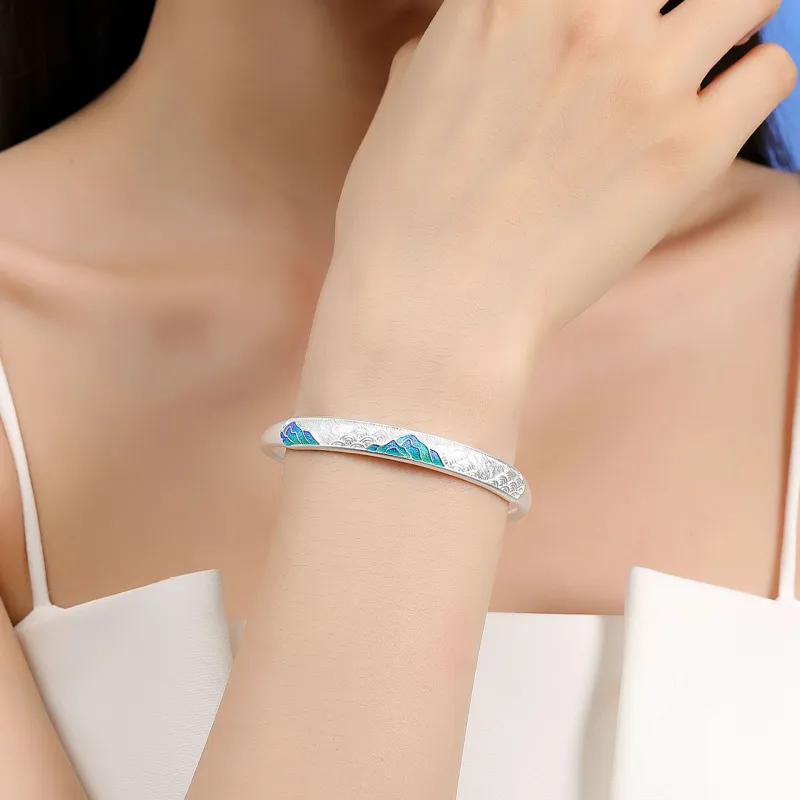 JINJI 999 Fine Silver Bangles Women's-4