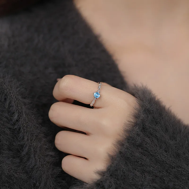JINJI Natural Topazes Rings Women's-4