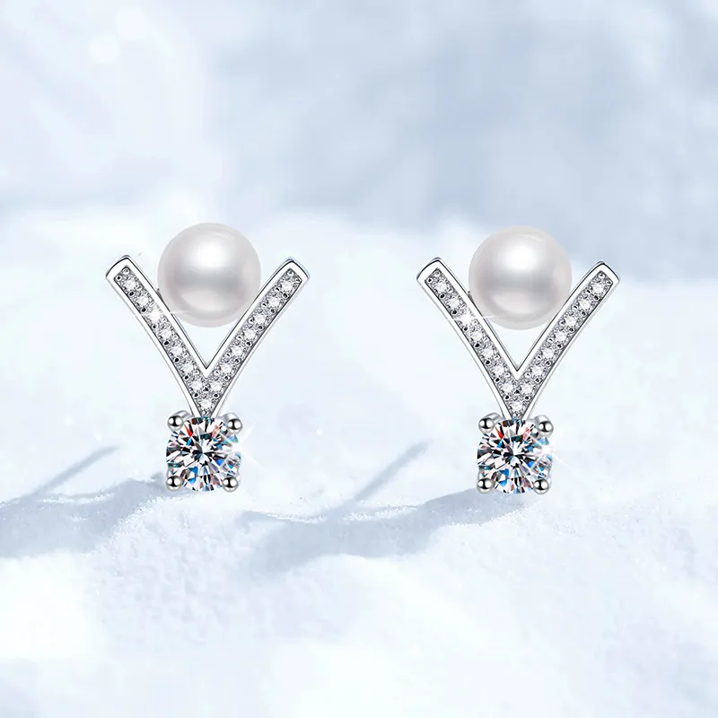 JINJI Pearl Stud Earrings Women's-1