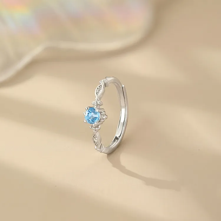 JINJI Natural Topazes Rings Women's-1