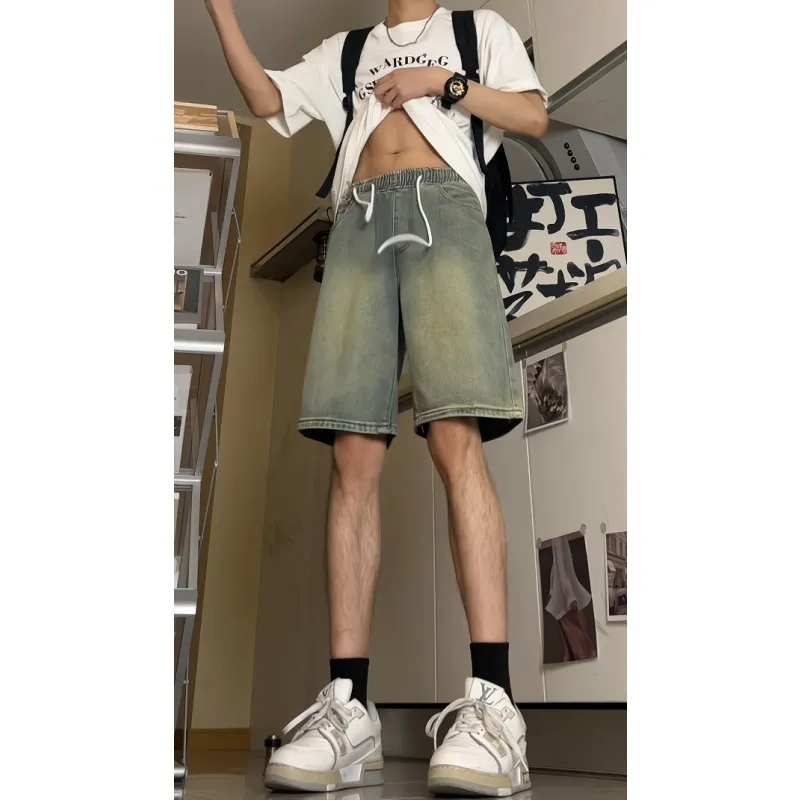Vitocano Denim Shorts Unisex Yellow Mud-4
