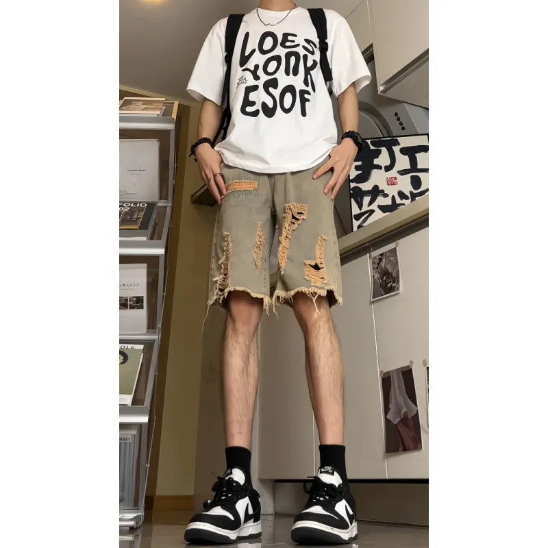 Vitocano Denim Shorts Unisex Yellow Mud-5