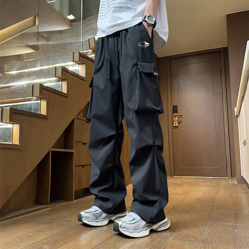 Vitocano Casual Pants Unisex Beige Apricot-5