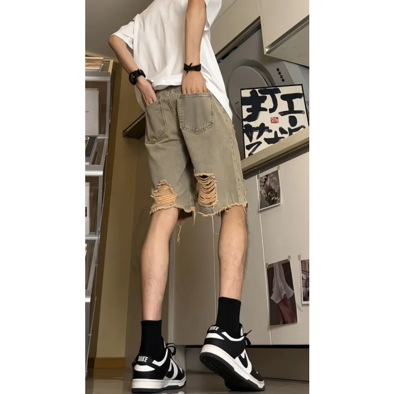Vitocano Denim Shorts Unisex Yellow Mud-3