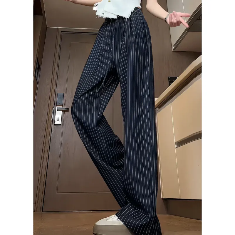 Vitocano Casual Pants Unisex Blue Stripes Pattern-4