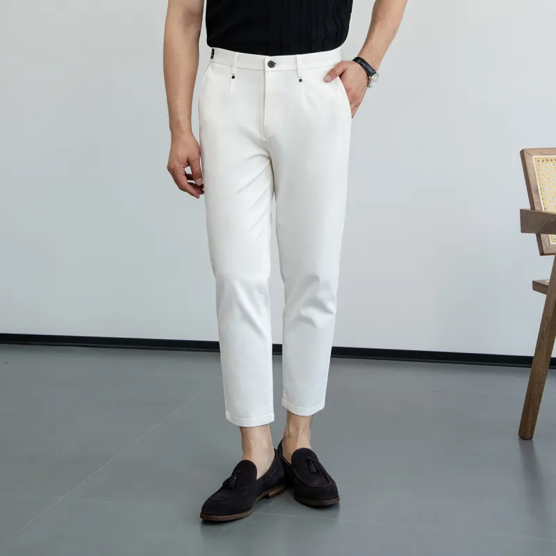 NDU Ankle Length Suit Trouser Men's White-2