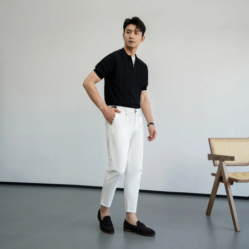 NDU Ankle Length Suit Trouser Men's White-5